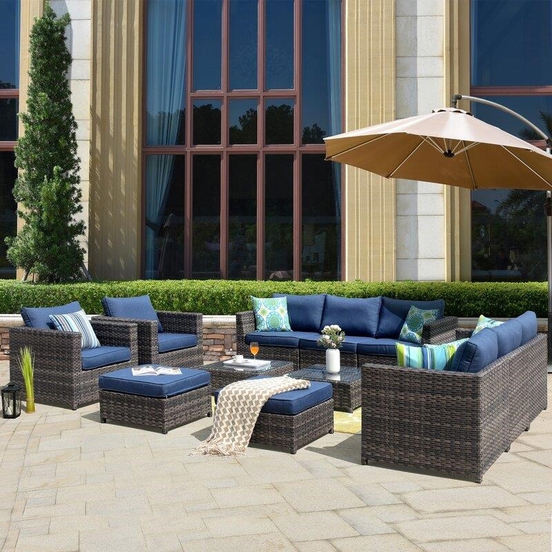 Parachute Wicker/Rattan 360 - Person Seating Group with Cushions