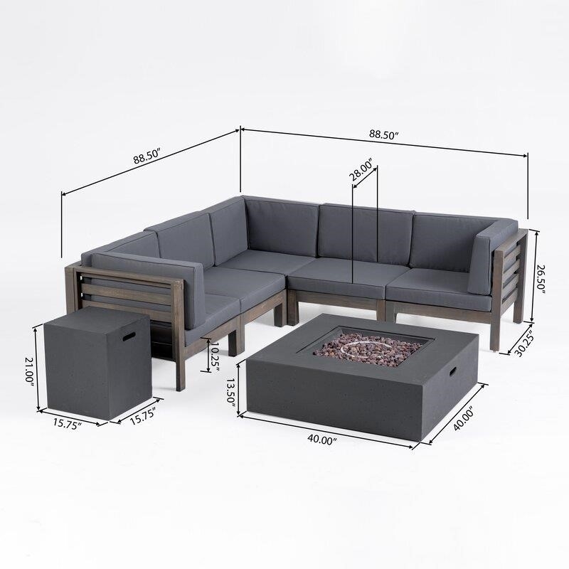 Patson Solid Wood 4 - Person Seating Group with Cushions