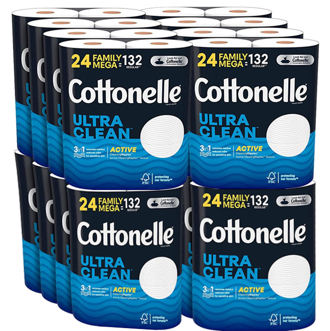 Cottonelle Ultra Clean Toilet Paper 48 Family Mega Rolls