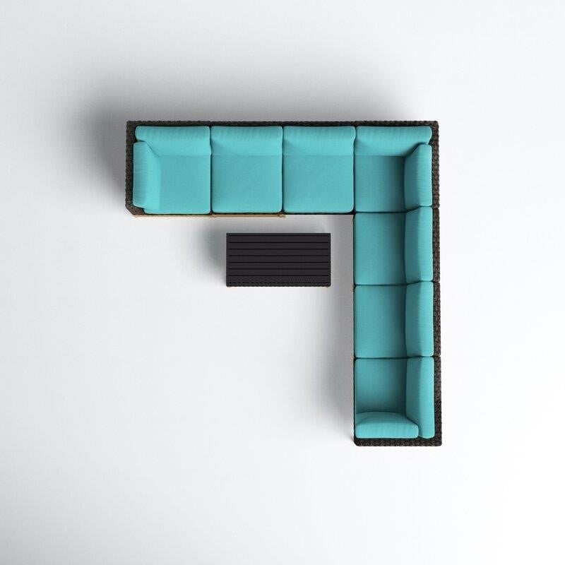 Consuelo All Weather Wicker/Rattan 7 - Person Seating Group with Cushions