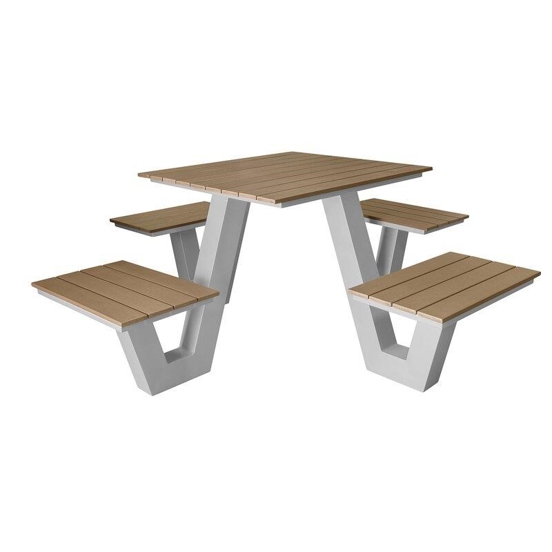 Vienna Square 4 - Person 36'' Long Picnic Table