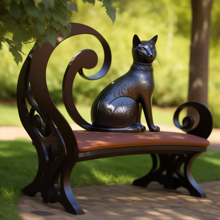 LAST DAY 49% OFF🔥Garden art iron cat benches
