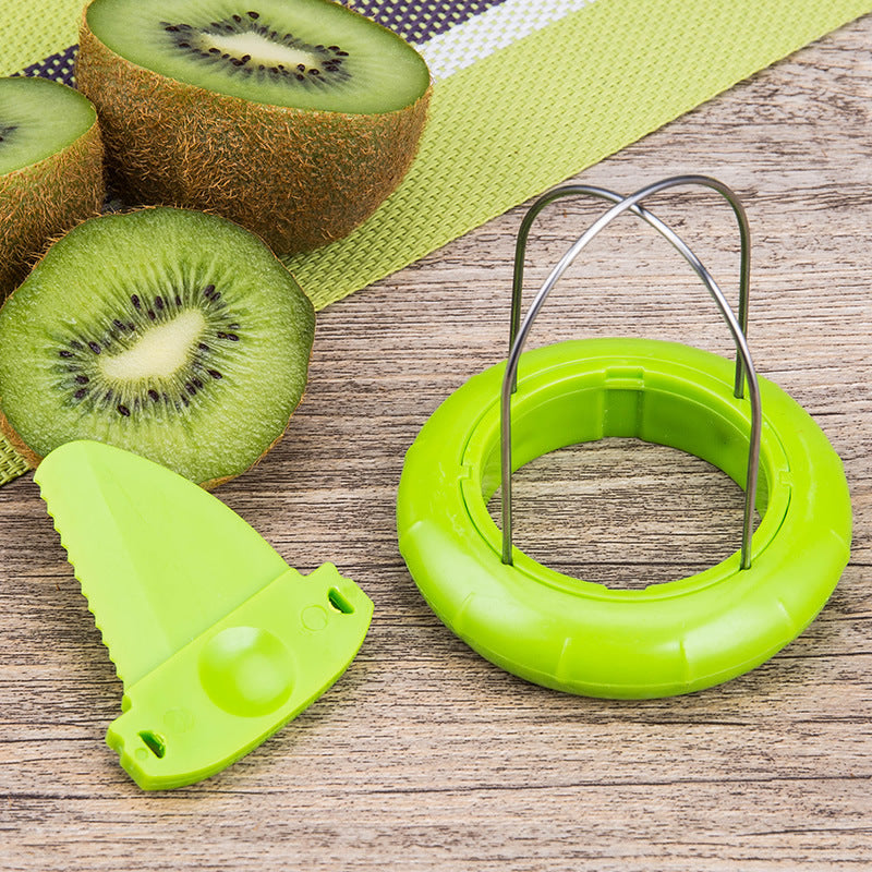 Kiwi Cutter Peeler Kitchen Gadgets Tools Slicer Kiwi Fruit Slicer for Peeling & Quartering, Slices Fruit for Fruit Salad & Snacking （Green）