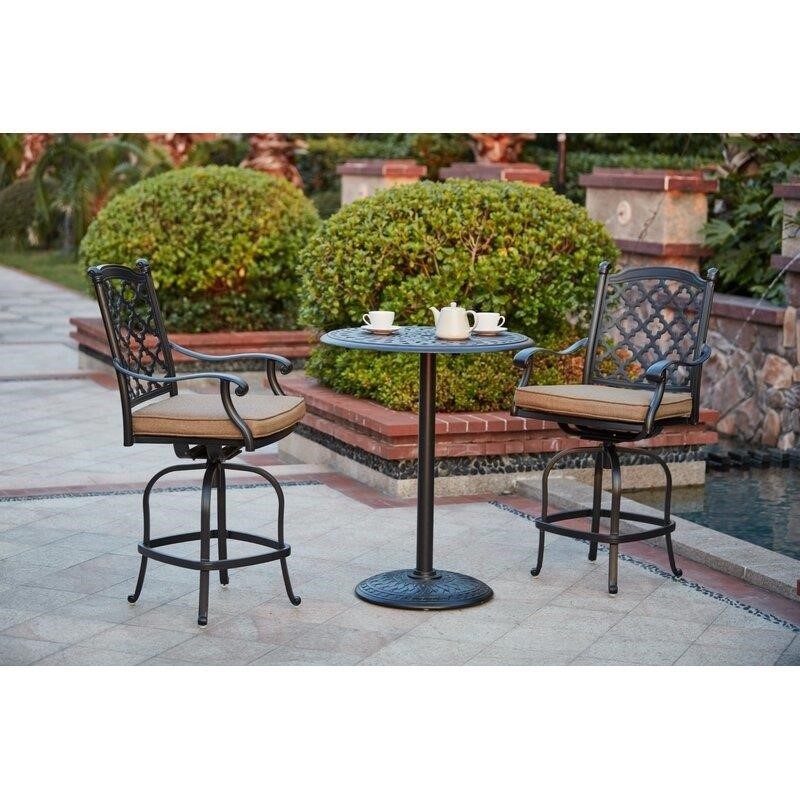 Waconia Round 2 - Person 30'' Long Aluminum Bar Height Dining Set with Cushions