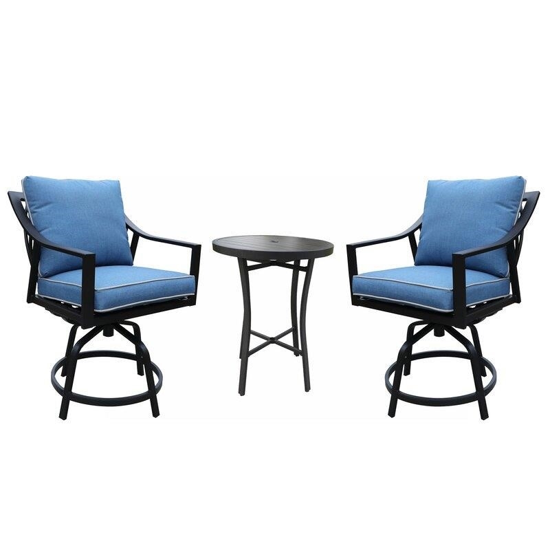 Mackinnon Round 2 - Person 32.09'' Long Bar Height Dining Set with Cushions