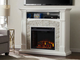 Seneca Electric Fireplace Media Cabinet in White