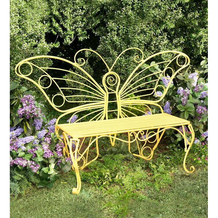 Metal Butterfly Garden Bench