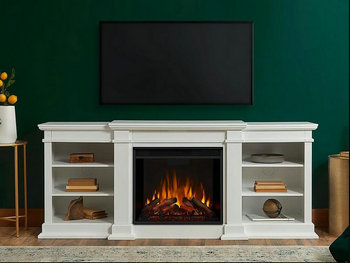 Fresno Electric Fireplace Entertainment Center in White - G1200E-W