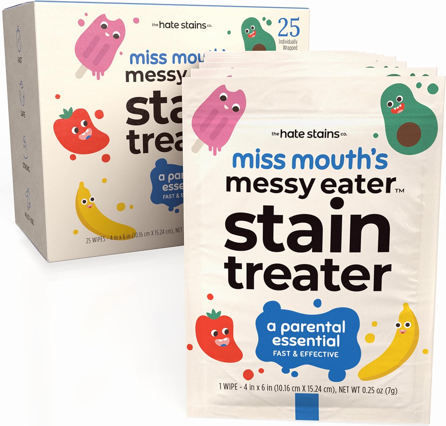 Miss Mouth's Messy Eater Stain Treater Spray - 4oz 2 Pack Stain Remover - Newborn & Baby Essentials - No Dry Cleaning Food, Grease, Coffee Off Laundry, Underwear, Fabric