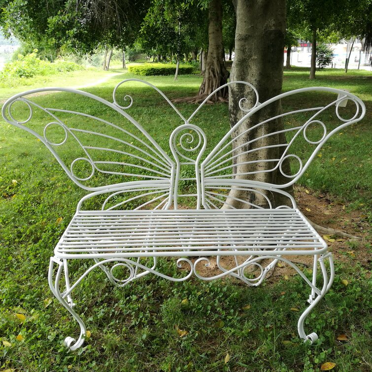 Metal Butterfly Garden Bench