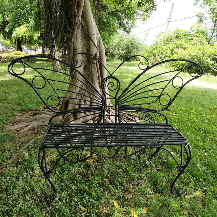 Metal Butterfly Garden Bench