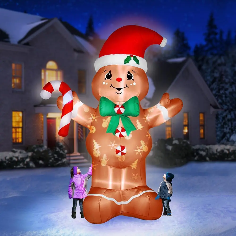 The 12' Inflatable Lightshow Gingerbread Man