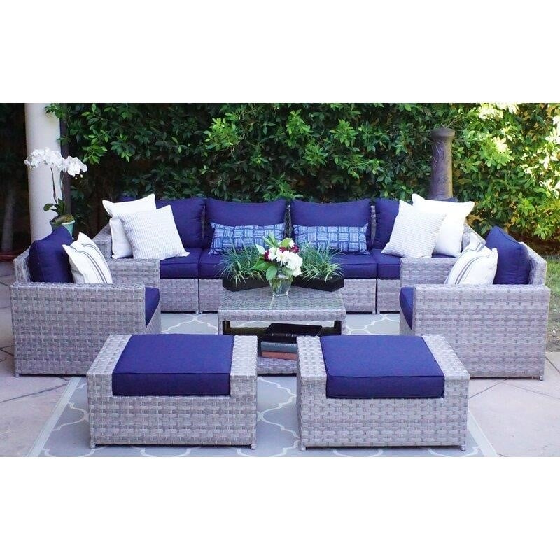Kordell Wicker/Rattan 6 - Person Seating Group with Cushions