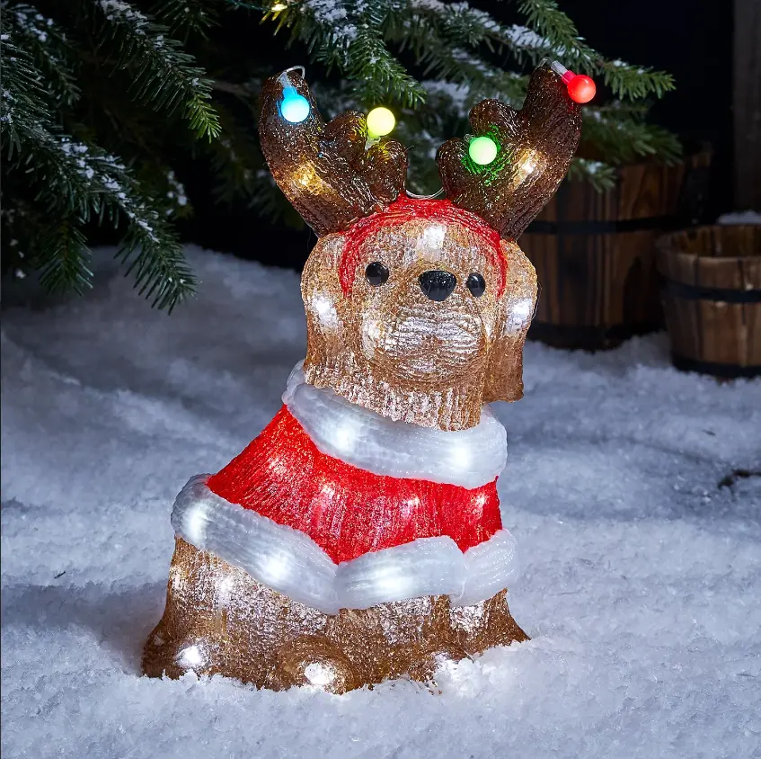 Acrylic Dog Outdoor Christmas Figure
