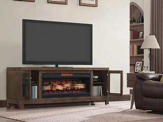 Berkeley 76-In Infrared Electric Fireplace TV Stand in Spanish Gray - 42MM6018-I614