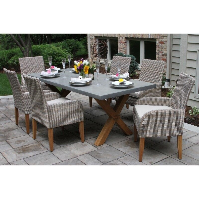 Caron Rectangular 6 - Person 80'' Long Dining Set with Cushions