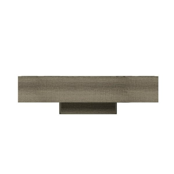 60 in. Media Mantel Fireplace in Omni-Sawblade Marks Brown with Panorama Fireplace