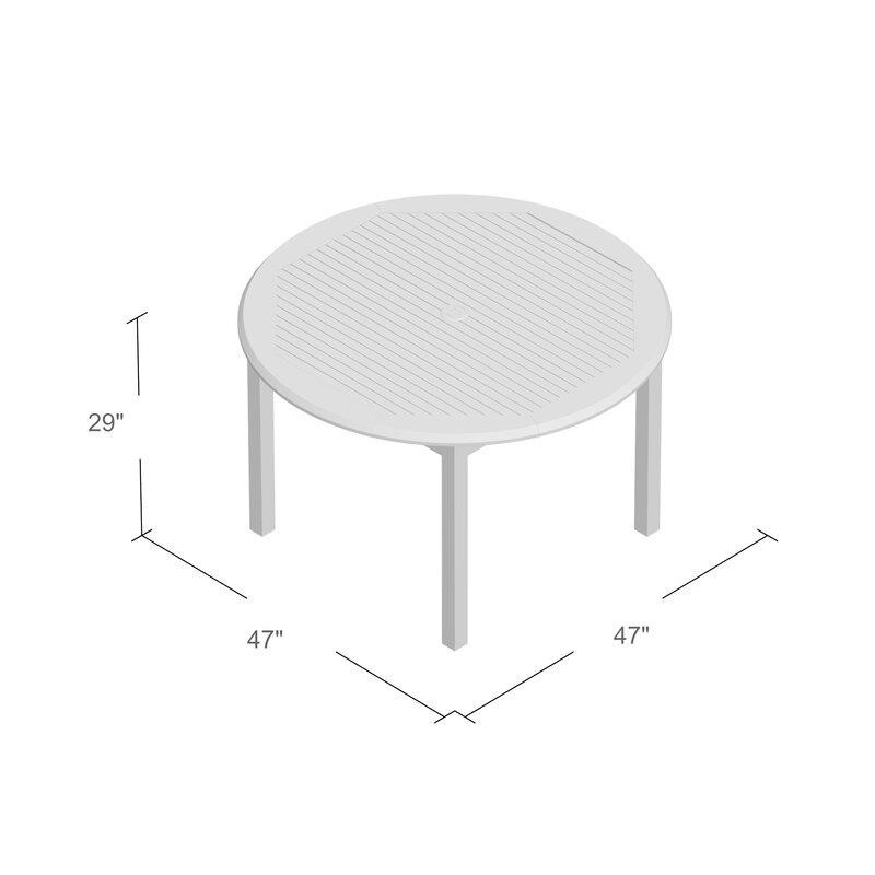 Decastro Round 4 - Person 47'' Long Teak Dining Set