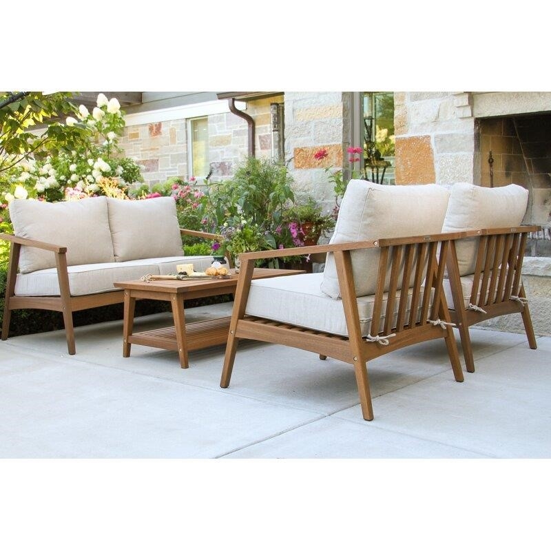 Fred Solid Wood 6 - Person Seating Group with Cushions