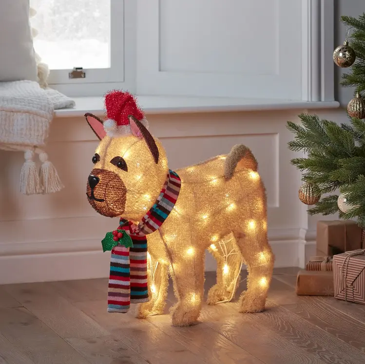 French Bulldog Christmas Figure