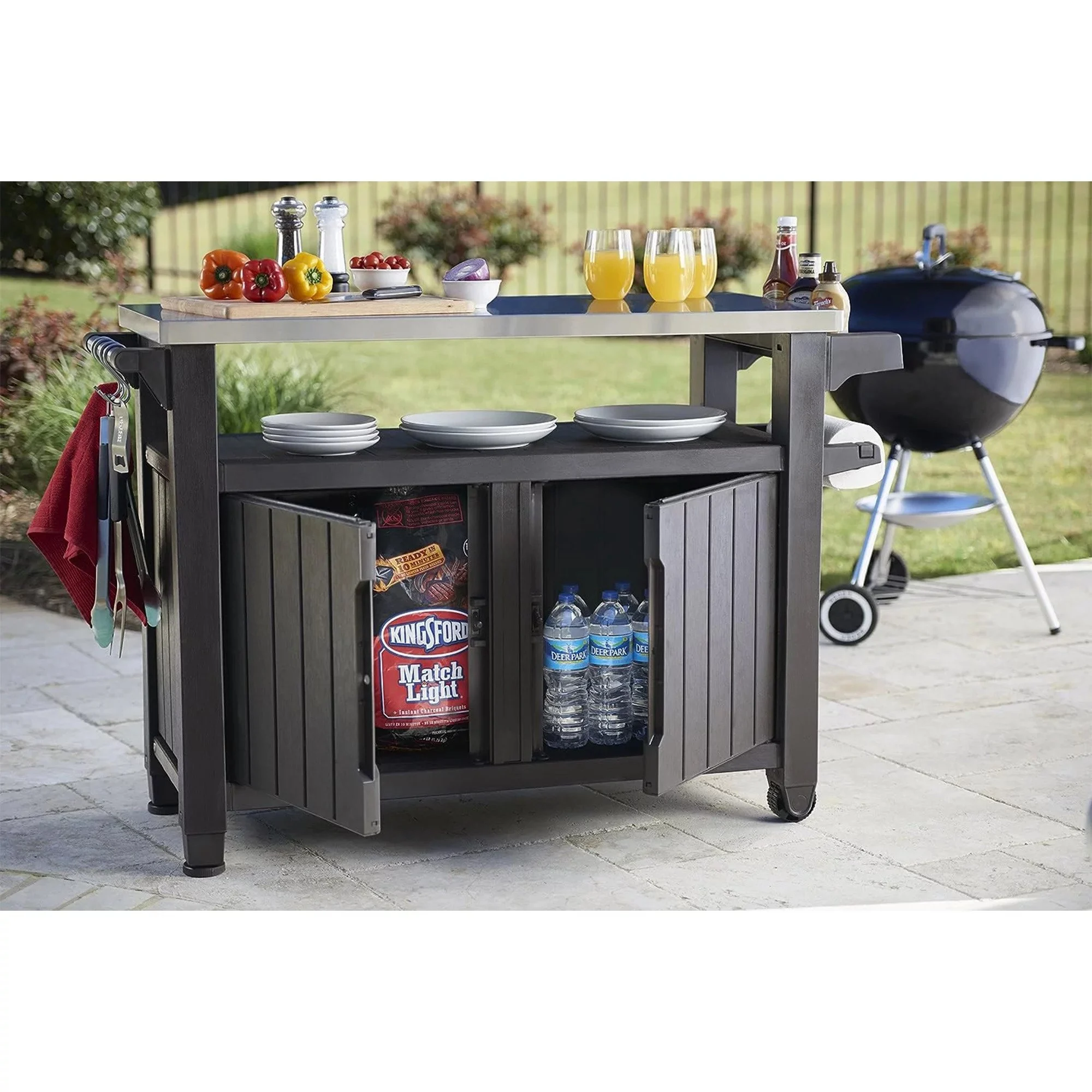 🎉Clearout Sale🎉Most Popular Outdoor Kitchen Cart/Stainless Steel Top with Storage in 2023—(Buy 2 pieces and get free shipping)