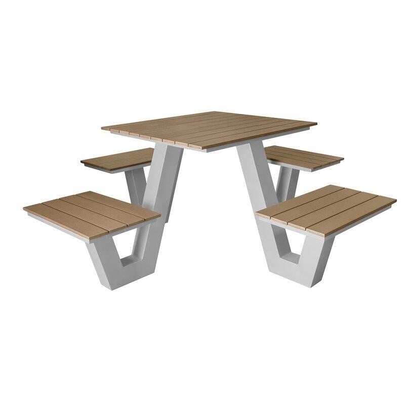Vienna Square 4 - Person 36'' Long Picnic Table