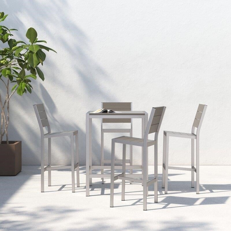 Jovie Square 4 - Person 28'' Long Aluminum Bar Height Dining Set
