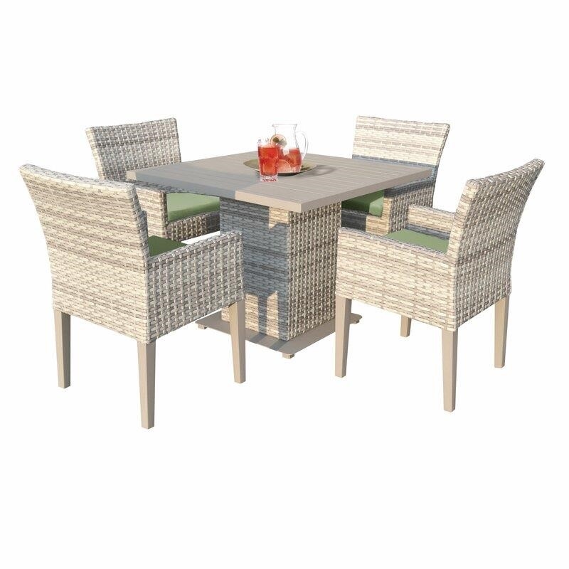 Waterbury Square 4 - Person 39.5'' Long Dining Set with Cushions