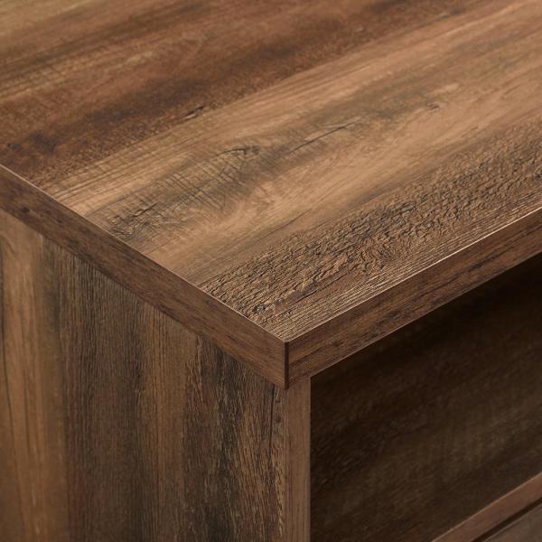 60 in. Reclaimed Barnwood Wood and Metal TV Stand with 2-Drawers Fits TVs up to 65 in. with Electric Fireplace