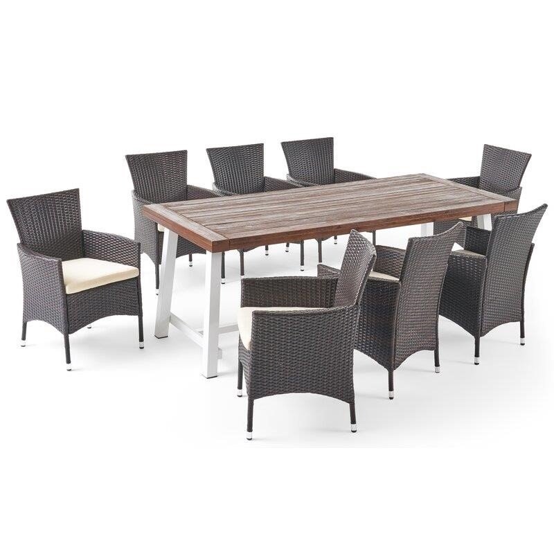 Mullenax Rectangular 8 - Person 79'' Long Dining Set with Cushions