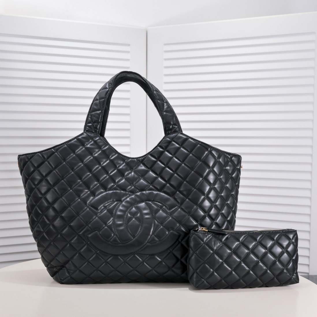 Chanel Leather&Canvas Tote Shoulder Handbag（Perfect Replica）
