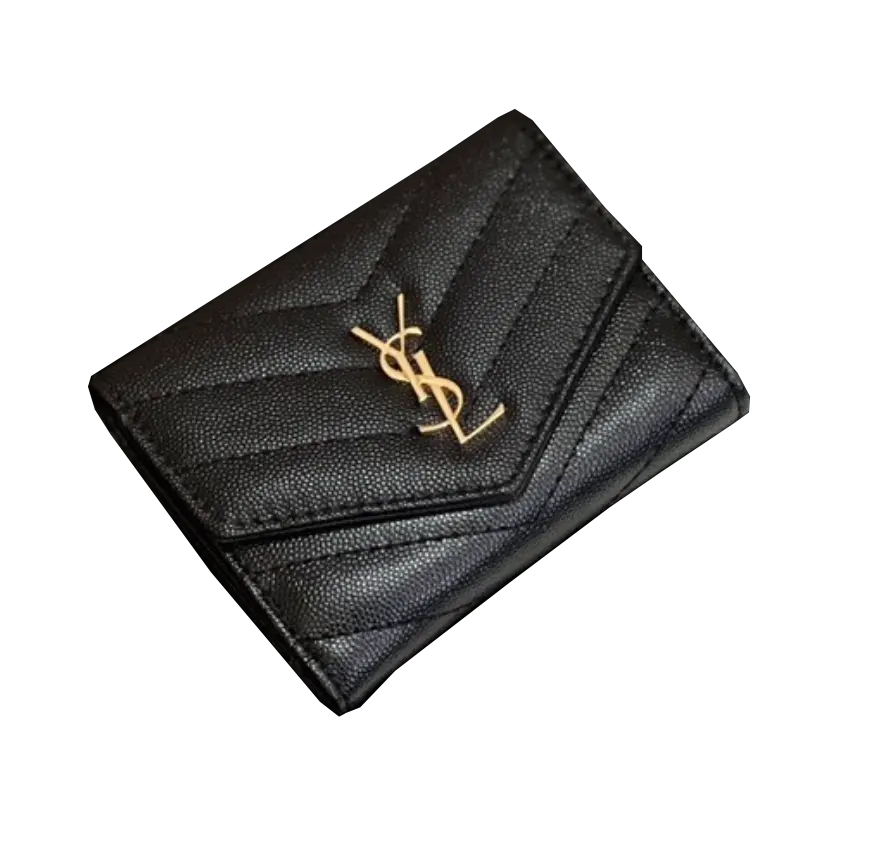 Saint Laurent YSL Classic Button Card Holder & Coin Wallet (Perfect Replica)