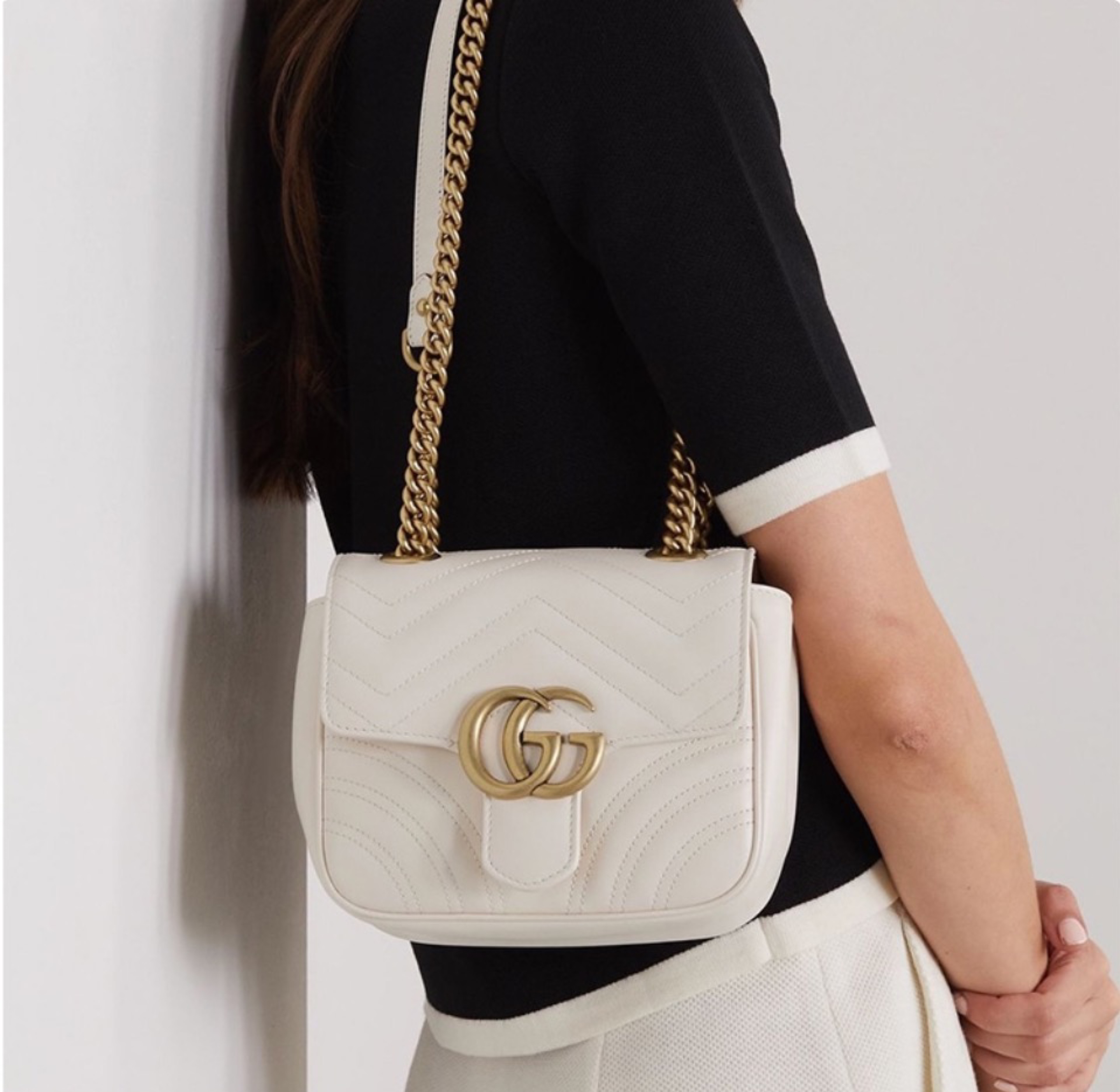 Gucci Marmont GG Leather Shoulder Bag(Perfect Replica)