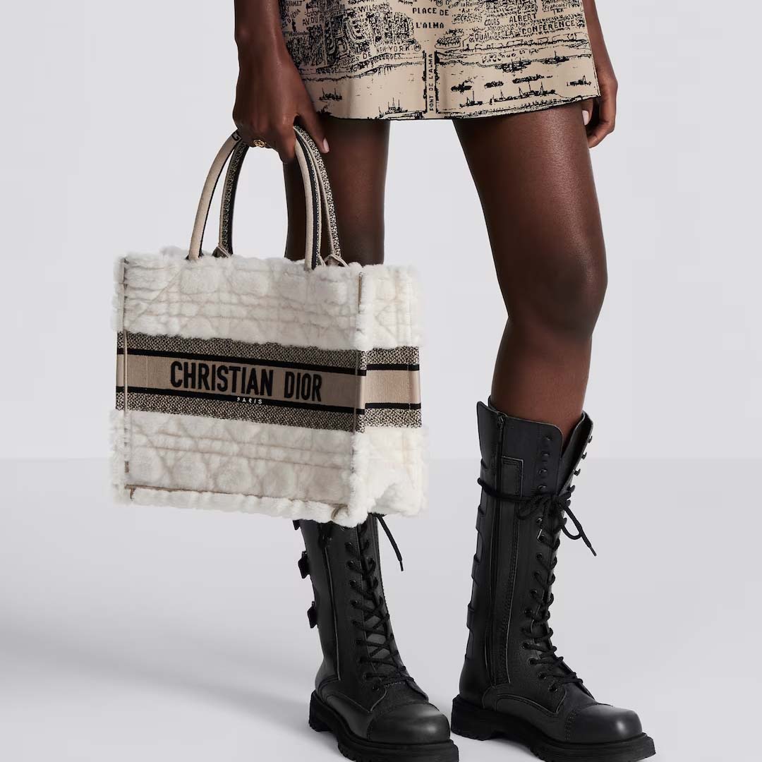 Dior Shearling Book Tote Medium Large Size (Perfect Replica)