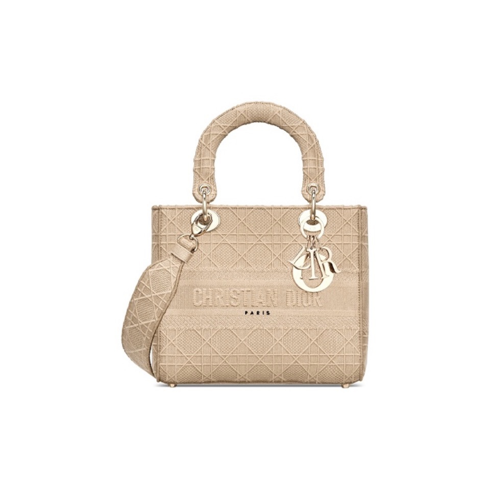 Dior Medium LADY Bag Cannage Embroidery(Perfect Replica)
