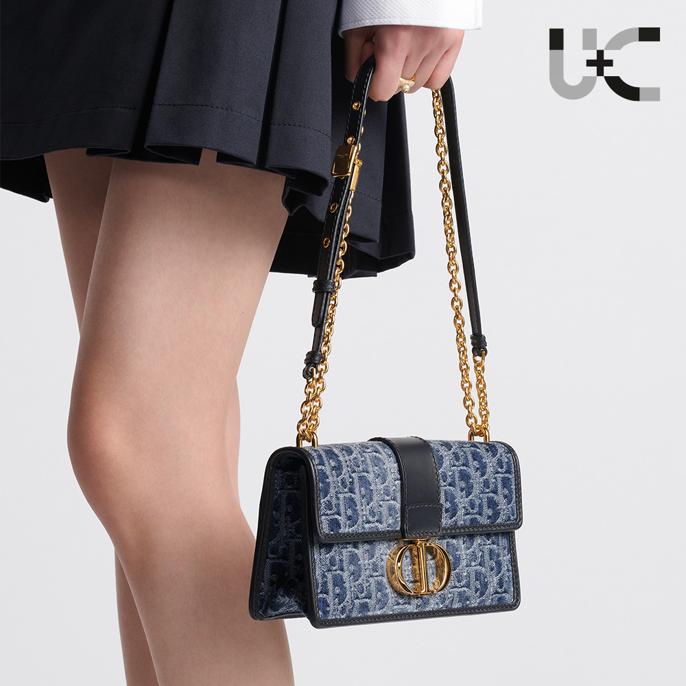 DIOR Oblique 30 Montaigne Flap Denim Bag (Perfect Replica)