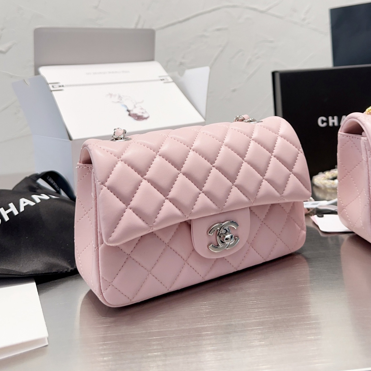 Chanel Classic Pink Flag Bag Small 20cm- Lambskin (Perfect Replica)