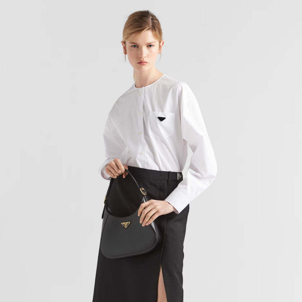 PRADA Calfskin Hobo Bag Shoulder Bag (Perfect Replica)