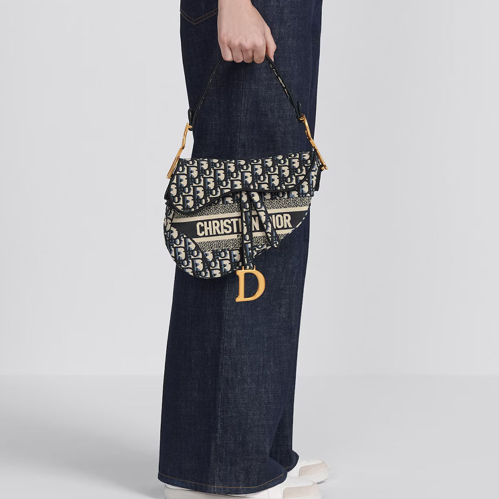 Dior SADDLE Bag Oblique Embroidered (Perfect Replica)