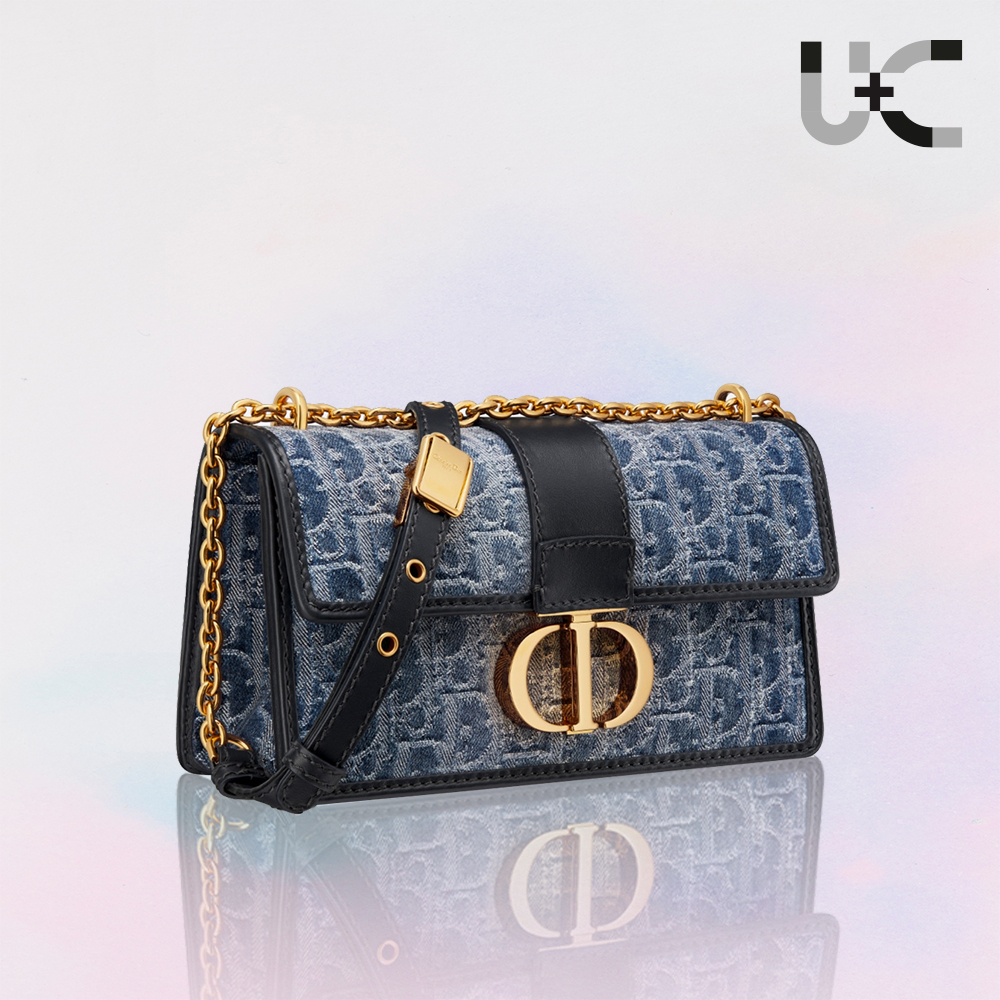 DIOR Oblique 30 Montaigne Flap Denim Bag (Perfect Replica)