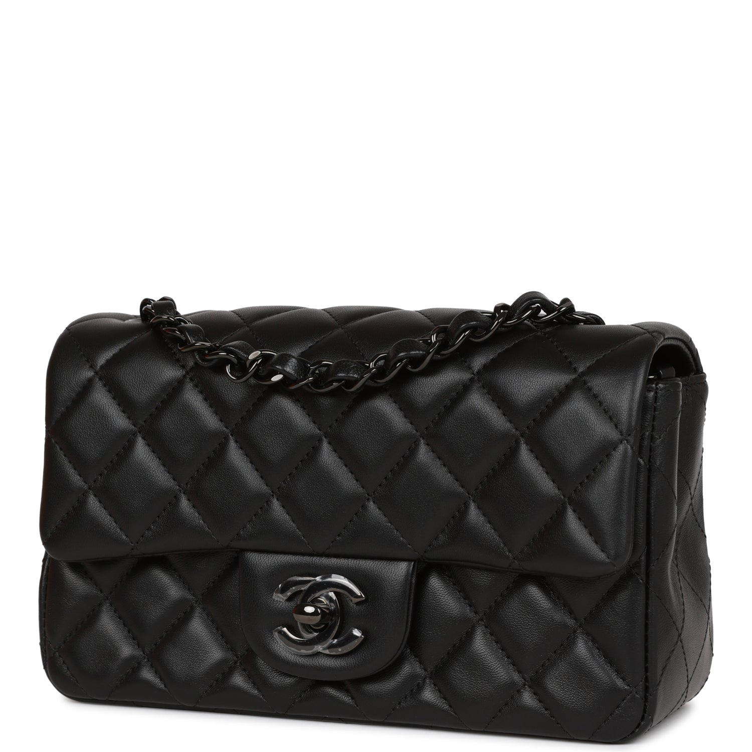 Chanel Classic Flag Bag Flap Bag SO Black Lambskin 20CM(Perfect Replica)