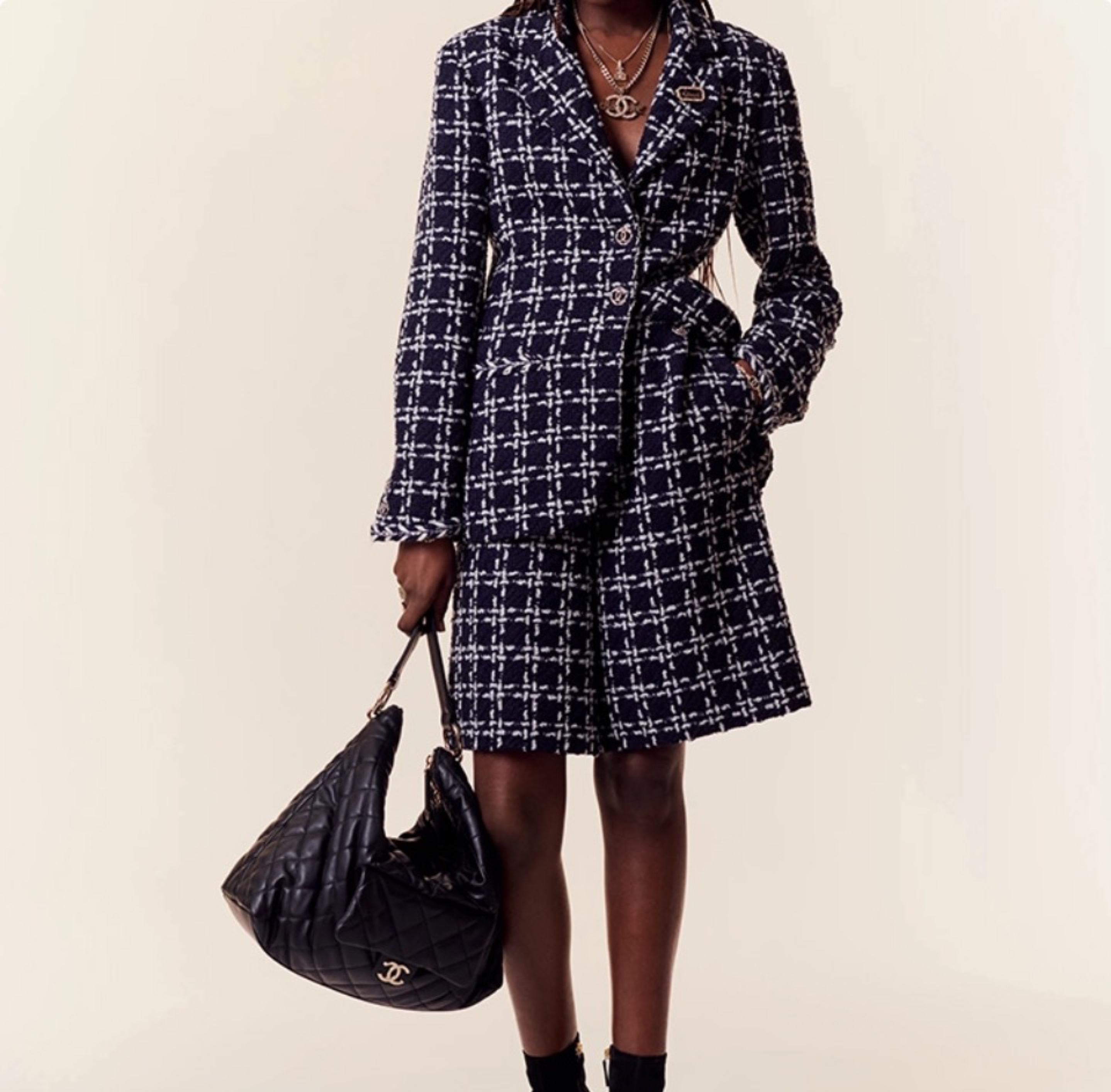 Chanel Hobo Calf Leather Shoulder Bag Handbag (Perfect Replica）