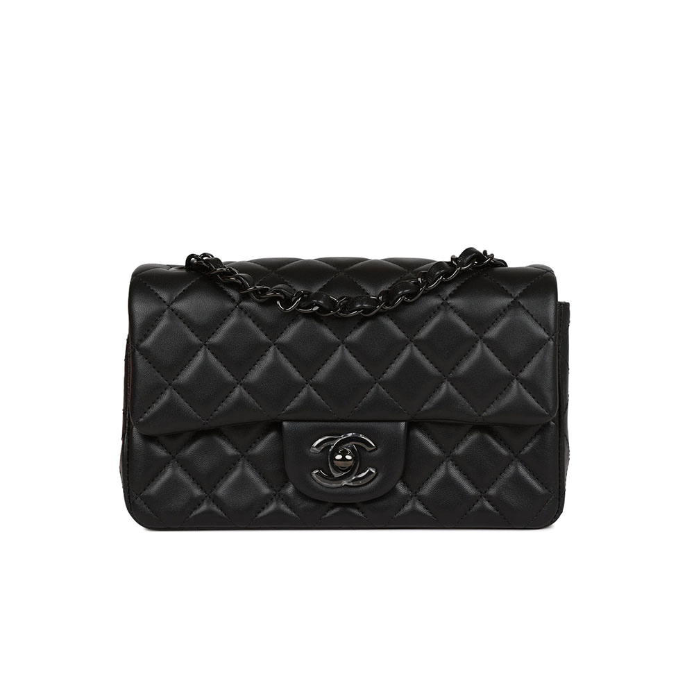Chanel Classic Flag Bag Flap Bag SO Black Lambskin 20CM(Perfect Replica)