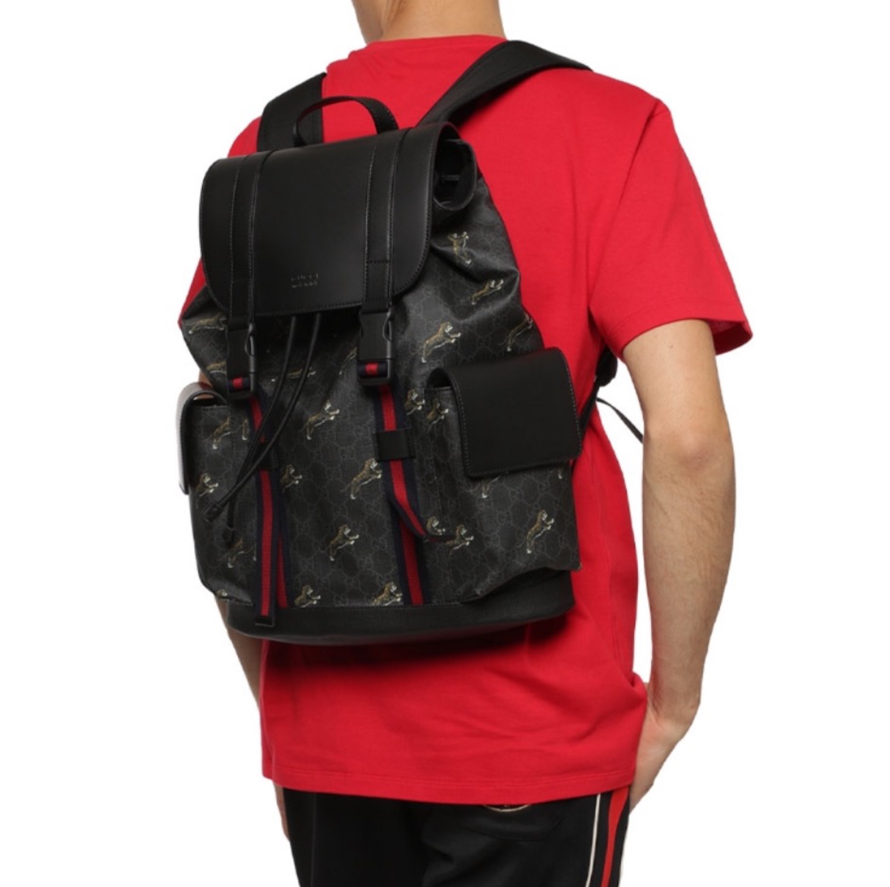 Gucci Striped Webbing Backpack (Perfect Replica)