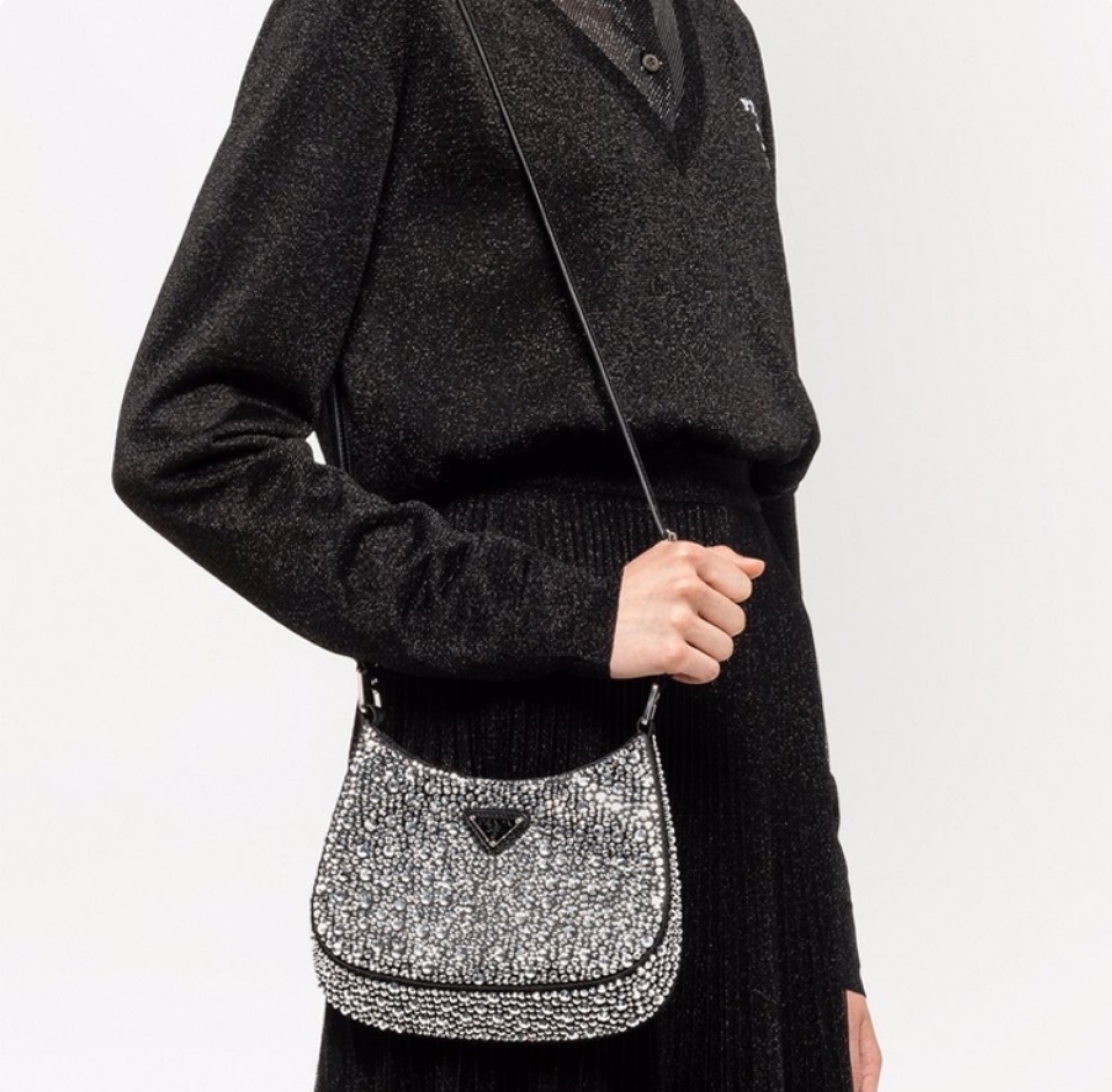 Prada Cleo Leather diamond Shoulder Bag Handbag（Perfect Replica）