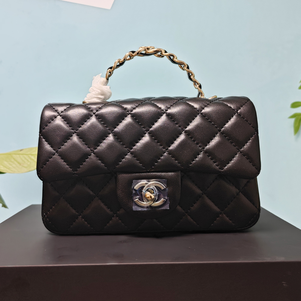 Chanel Lambskin bag with handle and flap bags （Perfect Replica）