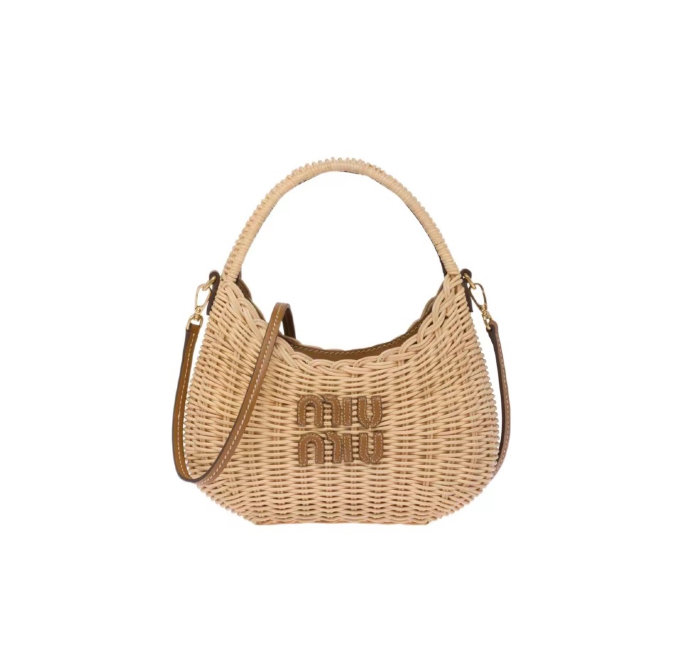 MIU MIU Hobo Woven Wicker Shoulder Bag Crossbody Bag（Perfect Replica）