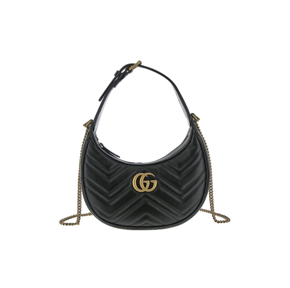 Gucci Marmnt Half Moon Shoulder Bag(Perfect Replica)