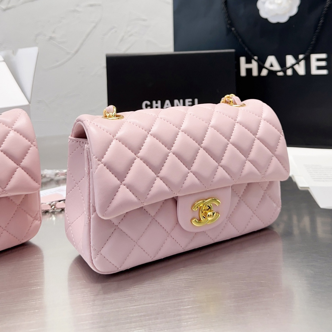Chanel Classic Pink Flag Bag Small 20cm- Lambskin (Perfect Replica)