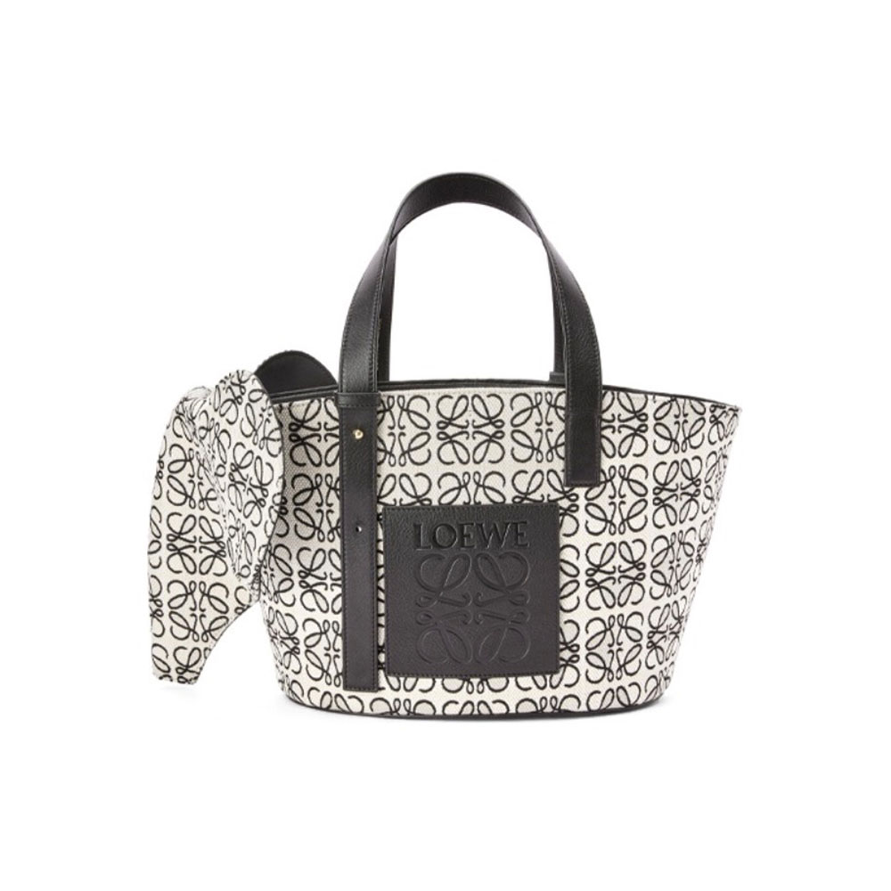 Loewe Basket Anagram Jacquard Fabric Patchwork Cowhide(Perfect Replica)